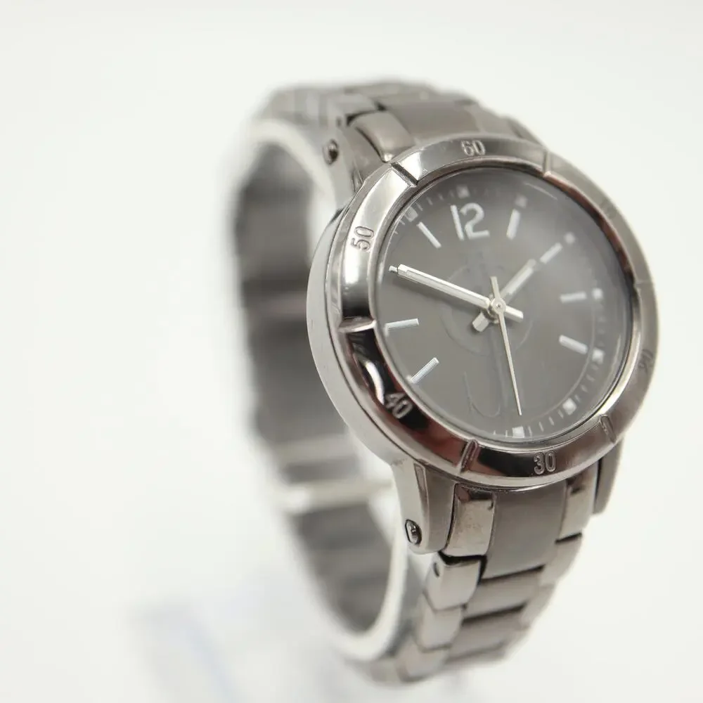 Jennifer Lopez Womens Gray Gunmetal Watch 30mm Stainless Steel with New Battery
